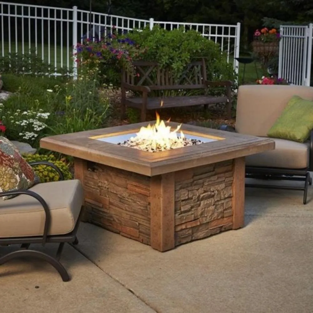 The Outdoor GreatRoom Company Sierra 44-Inch Square Gas Fire Pit Table