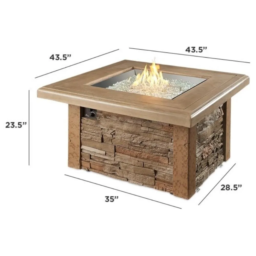 The Outdoor GreatRoom Company Sierra 44-Inch Square Gas Fire Pit Table
