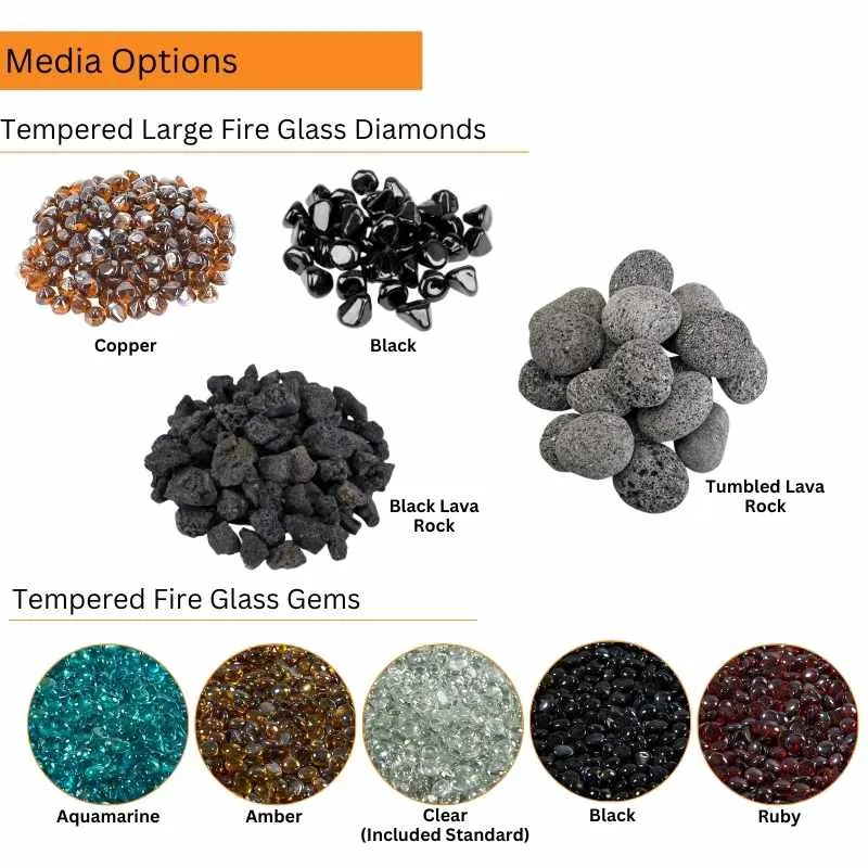 The Outdoor Greatroom Crystal Fire Plus Linear Gas Fire Pit Burner