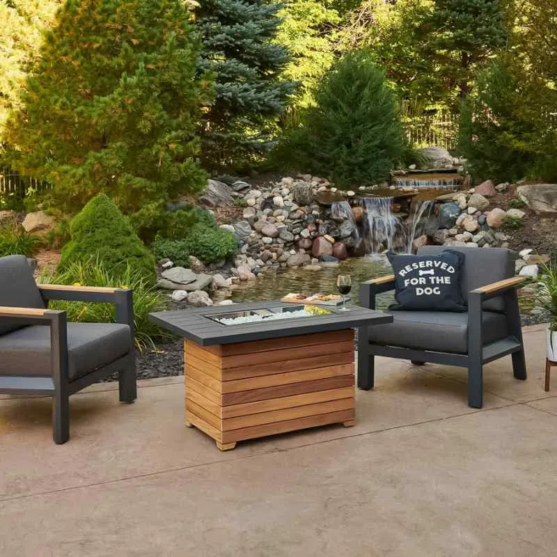 The Outdoor Greatroom Darien Rectangular Gas Fire Pit Table | DAR-1224