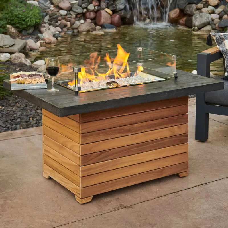 The Outdoor Greatroom Darien Rectangular Gas Fire Pit Table | DAR-1224