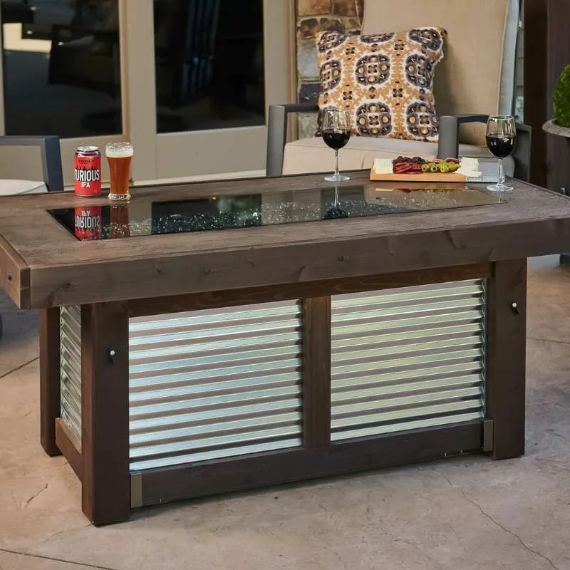 The Outdoor Greatroom Denali Brew Linear Gas Fire Pit Table | DENBR-1242