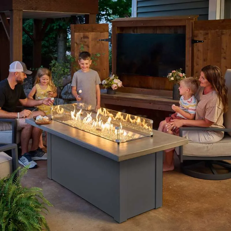 The Outdoor Greatroom Havenwood Rectangular Gas Fire Pit Table