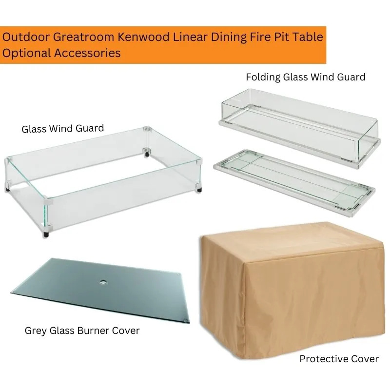 The Outdoor Greatroom Kenwood Linear Dining Fire Pit Table | KW-1242-K