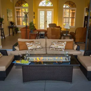 The Outdoor Greatroom Montego Linear Gas Fire Pit Table | MG-1242