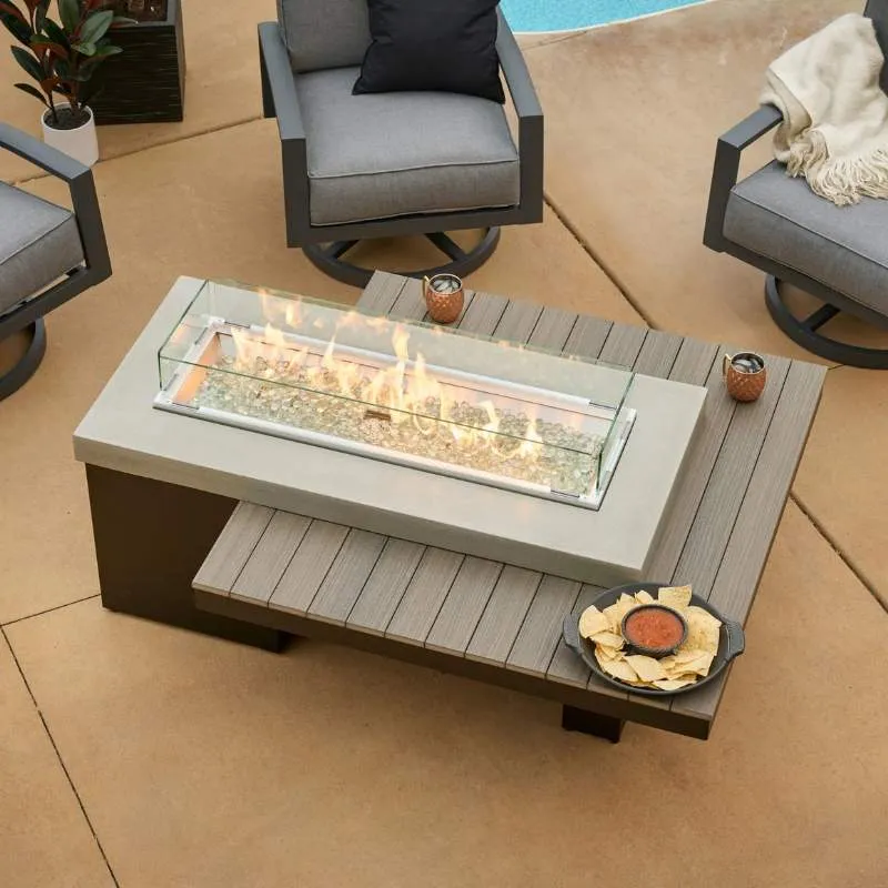 The Outdoor Greatroom Uptown Linear Gas Fire Pit Table | UPT-1242