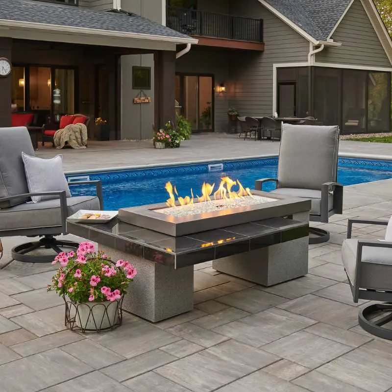 The Outdoor Greatroom Uptown Linear Gas Fire Pit Table | UPT-1242