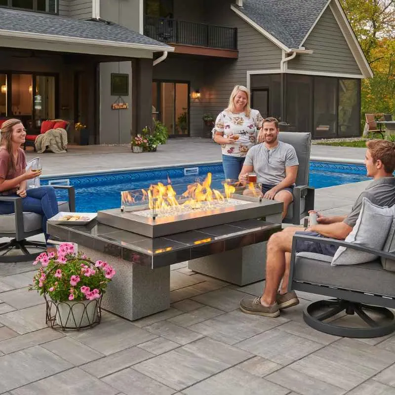 The Outdoor Greatroom Uptown Linear Gas Fire Pit Table | UPT-1242
