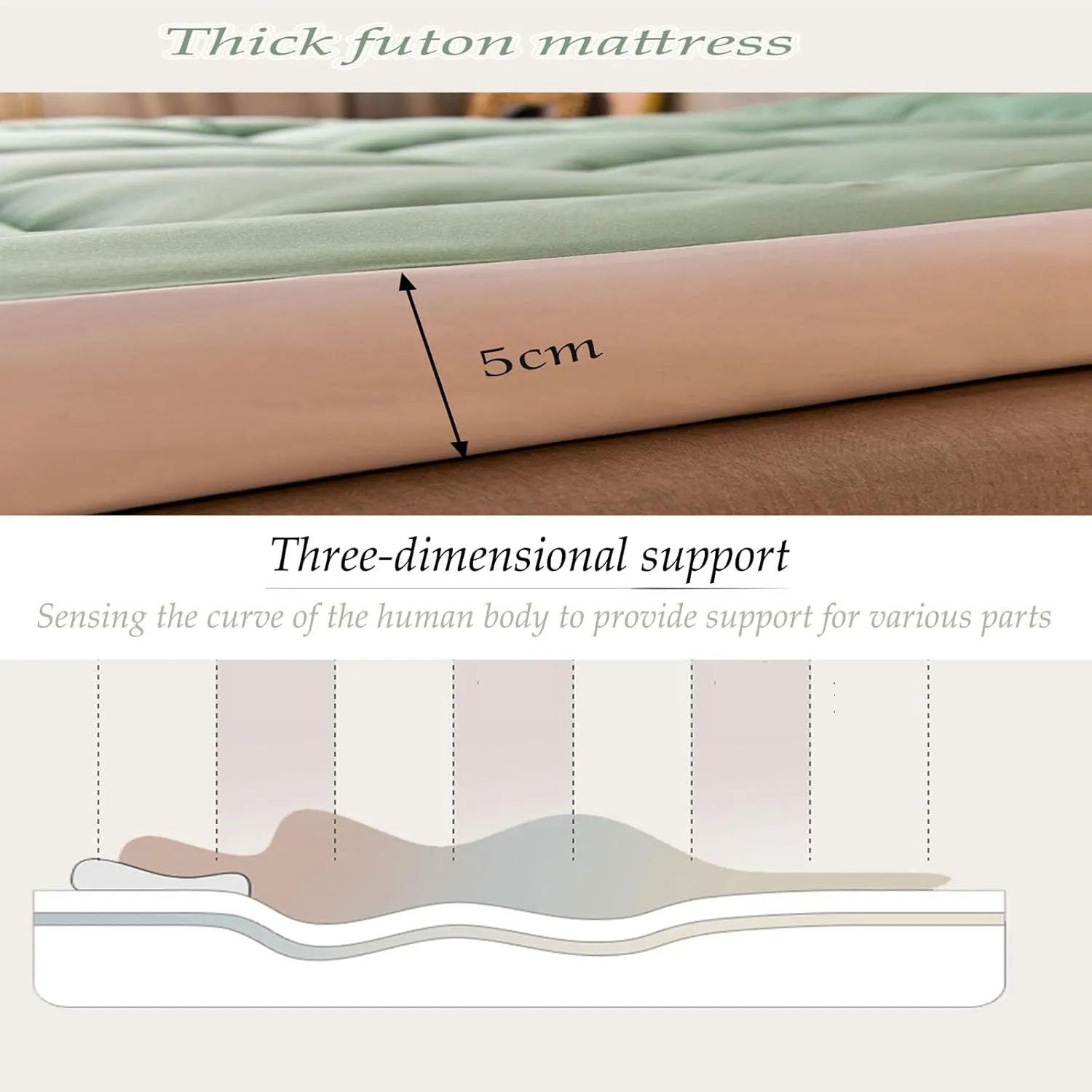 Thicken Japanese Floor Mattress,Soft Sofa Bed,roll Up Futon Mattress,Foldable Guest Mat for Floor,Plush Futon,Portable Dormitory Mat,Travel Camping(B,Twin(35.4"X80"))