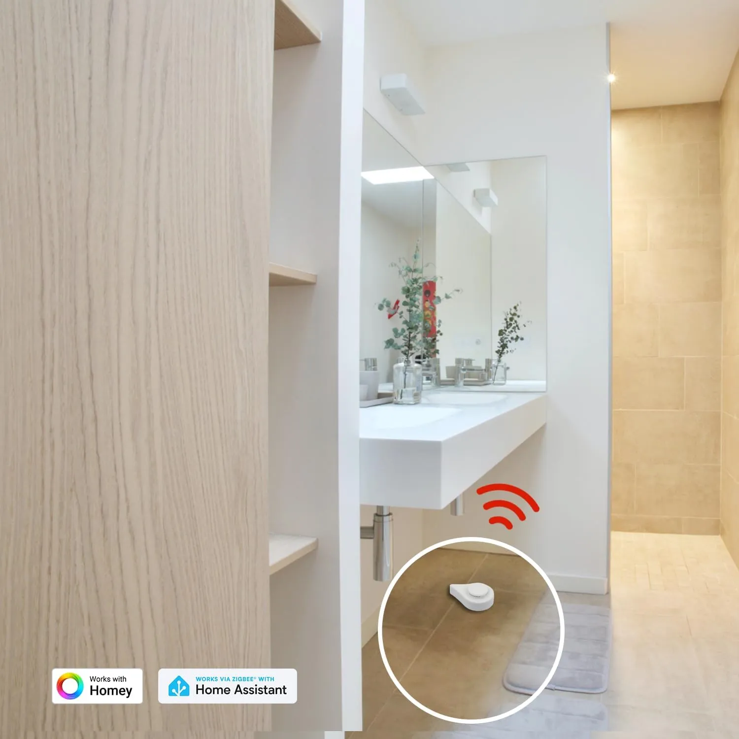 THIRDREALITY Zigbee Water Leak Sensor with Dripping Detection,120dB Alarm,App Notifications Enabled When Work with Home Assistant and Compatible Zigbee HUB Like SmartThings,Aeotec or Third Reality Hub
