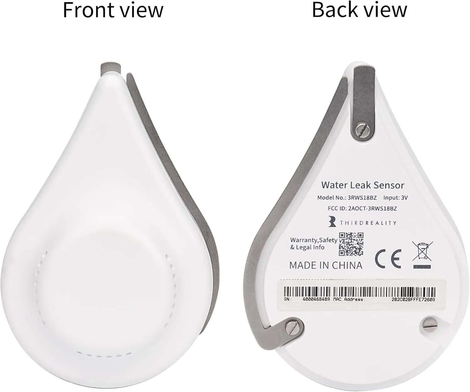 THIRDREALITY Zigbee Water Leak Sensor with Dripping Detection,120dB Alarm,App Notifications Enabled When Work with Home Assistant and Compatible Zigbee HUB Like SmartThings,Aeotec or Third Reality Hub