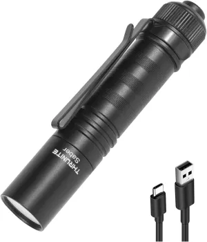 ThruNite Saber EDC Mini Flashlight Max 141 Meters USB-C Rechargeable LED Handheld AA Flashlights, Cool White