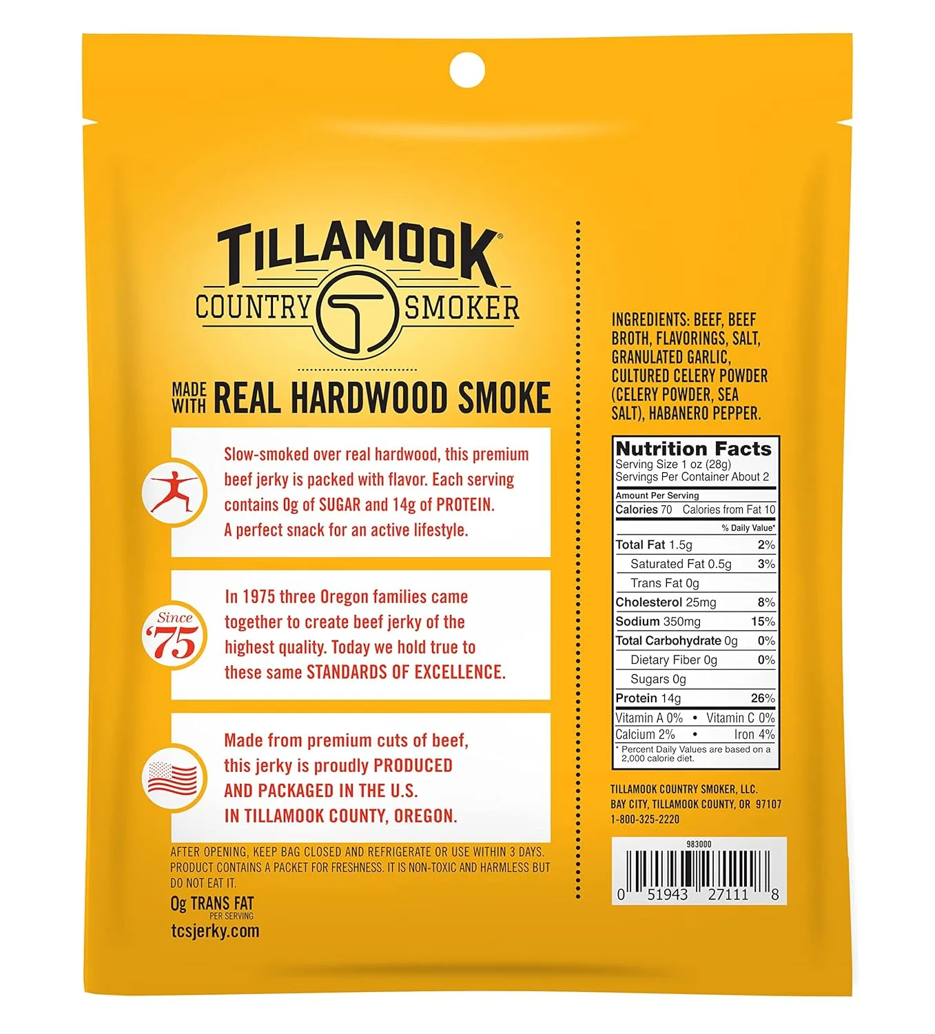 Tillamook Country Smoker Zero Sugar Spicy Jalapeño Keto Friendly Smoked Sausages, 10 Ounce (Pack of 2)