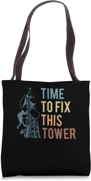 Time To Fix This Tower Vintage Retro Tote Bag
