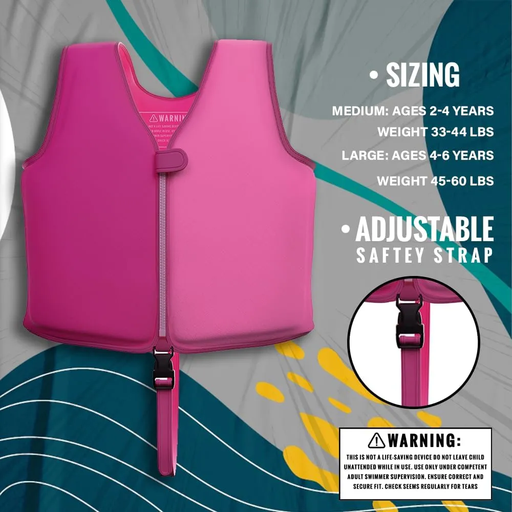 Toddler Swim Vest Floaties Jackets for Kids Pool Float Training to Swim or Fishing 33-60 lbs Boys Girls Vest