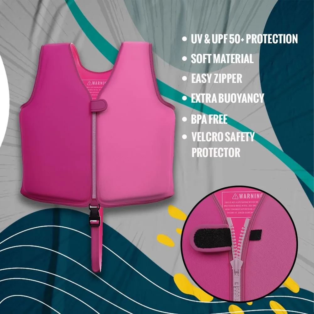 Toddler Swim Vest Floaties Jackets for Kids Pool Float Training to Swim or Fishing 33-60 lbs Boys Girls Vest