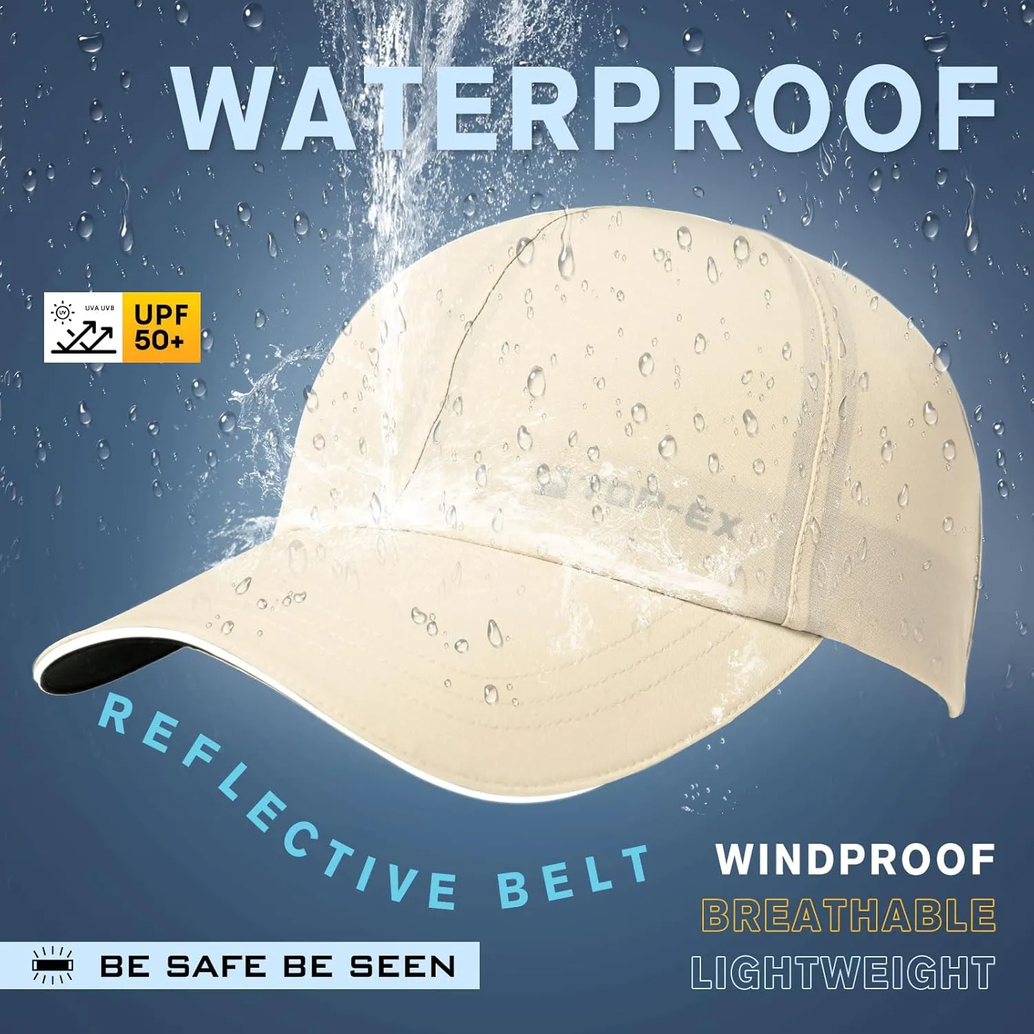 TOP-EX Oversize XL XXL XXXL Baseball Cap Waterproof Running Hat for Extra Large Heads Men