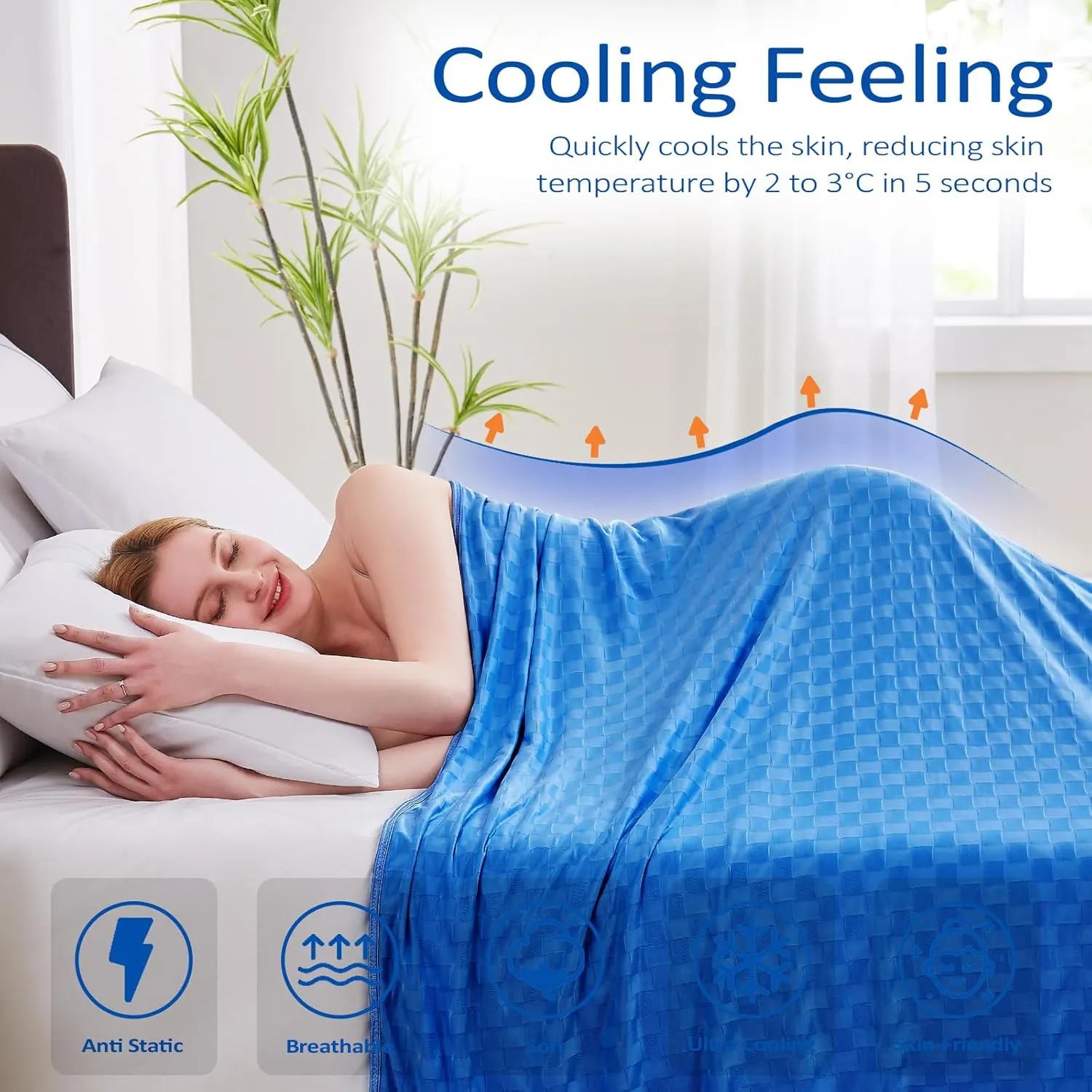 Topcee Cooling Blanket, Summer Cooling Blankets for Hot Sleepers, Arc-Chill Q-Max>0.5 Cool Fiber, Oeko-TEX 100% Certified, Soft, Breathable, Double-Side Bed Throw,Keep Cool for Adults Kids 50"x70"