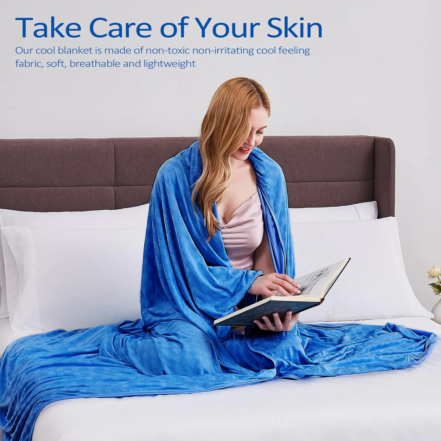 Topcee Cooling Blanket, Summer Cooling Blankets for Hot Sleepers, Arc-Chill Q-Max>0.5 Cool Fiber, Oeko-TEX 100% Certified, Soft, Breathable, Double-Side Bed Throw,Keep Cool for Adults Kids 50"x70"