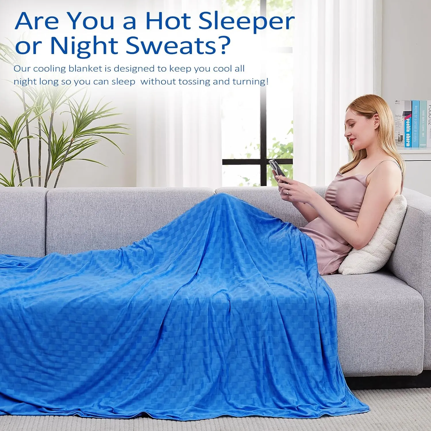 Topcee Cooling Blanket, Summer Cooling Blankets for Hot Sleepers, Arc-Chill Q-Max>0.5 Cool Fiber, Oeko-TEX 100% Certified, Soft, Breathable, Double-Side Bed Throw,Keep Cool for Adults Kids 50"x70"