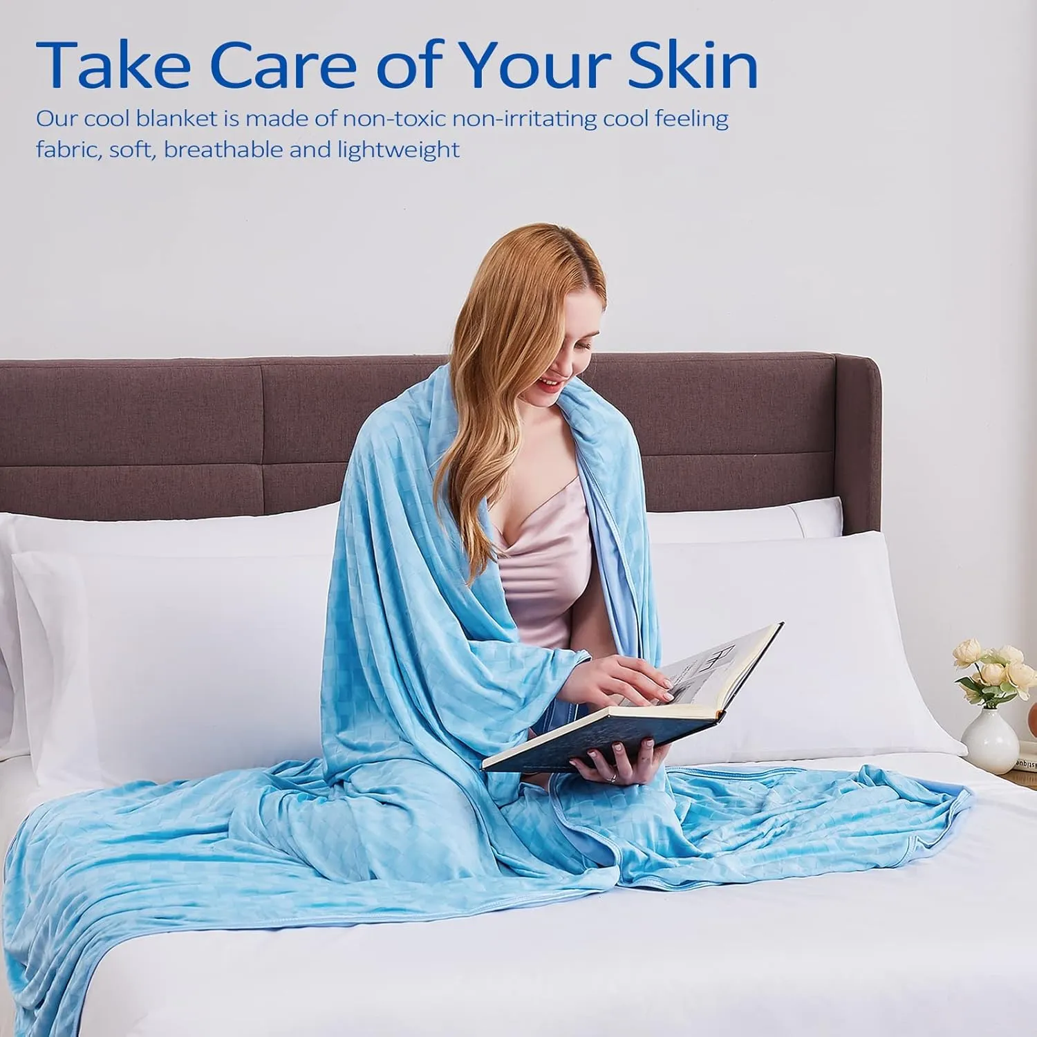 Topcee Cooling Blanket, Summer Cooling Blankets for Hot Sleepers, Arc-Chill Q-Max>0.5 Cool Fiber, Oeko-TEX 100% Certified, Soft, Breathable, Double-Side Bed Throw,Keep Cool for Adults Kids 90"x108"
