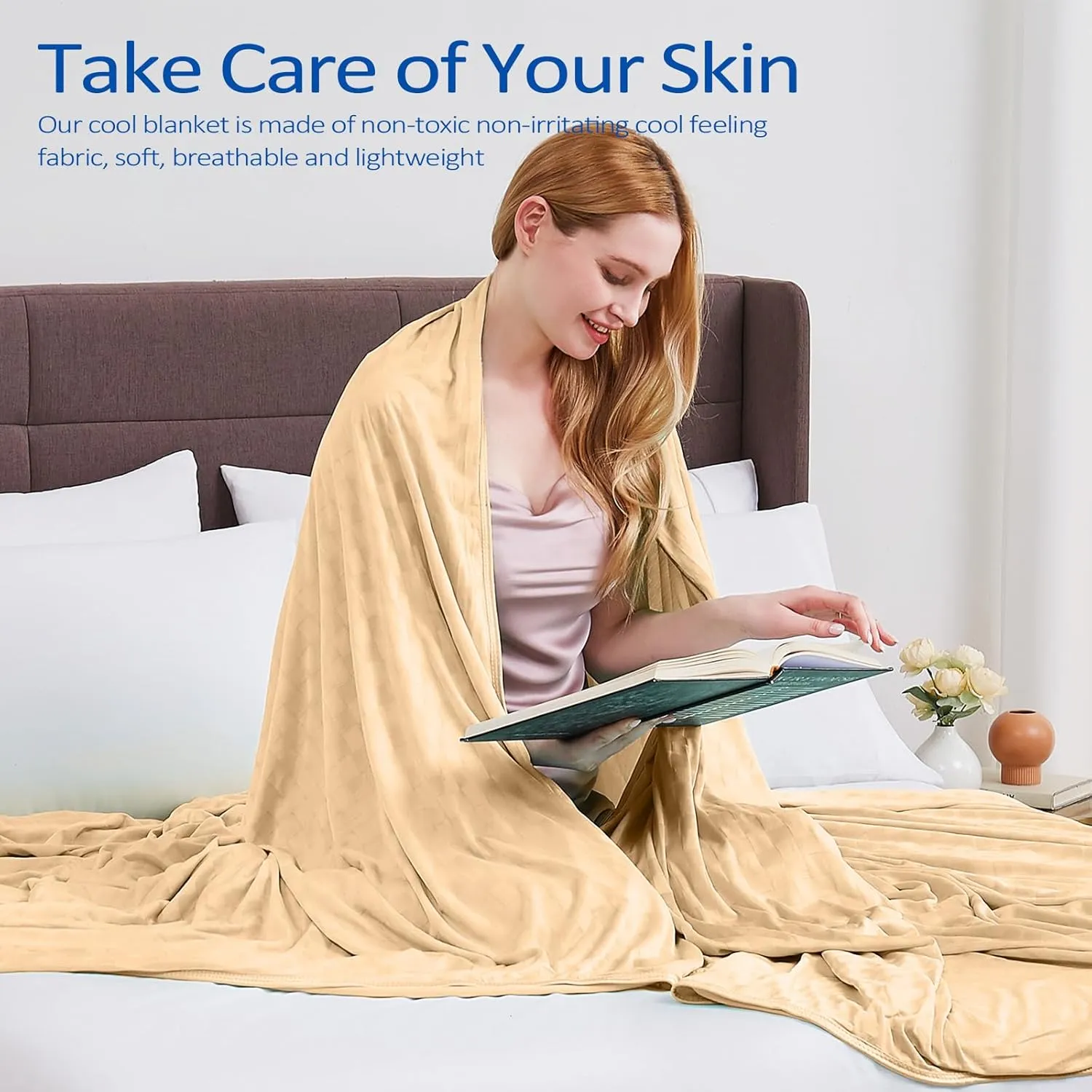 Topcee Cooling Blanket, Summer Cooling Blankets for Hot Sleepers, Arc-Chill Q-Max>0.5 Cool Fiber, Oeko-TEX 100% Certified, Soft, Breathable, Double-Side Bed Throw,Keep Cool for Adults Kids 90"x108"