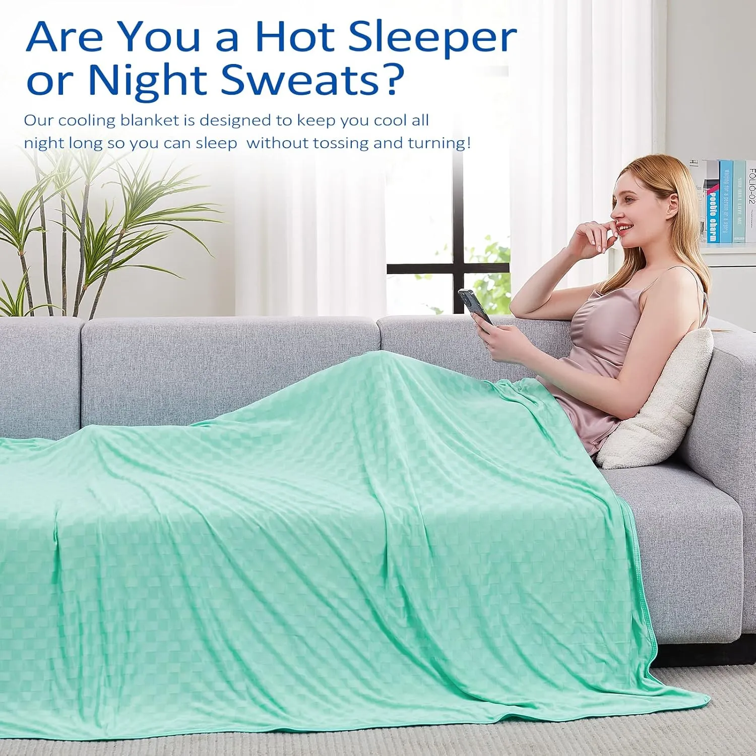 Topcee Cooling Blanket, Summer Cooling Blankets for Hot Sleepers, Arc-Chill Q-Max>0.5 Cool Fiber, Oeko-TEX 100% Certified, Soft, Breathable, Double-Side Bed Throw,Keep Cool for Adults Kids 90"x108"