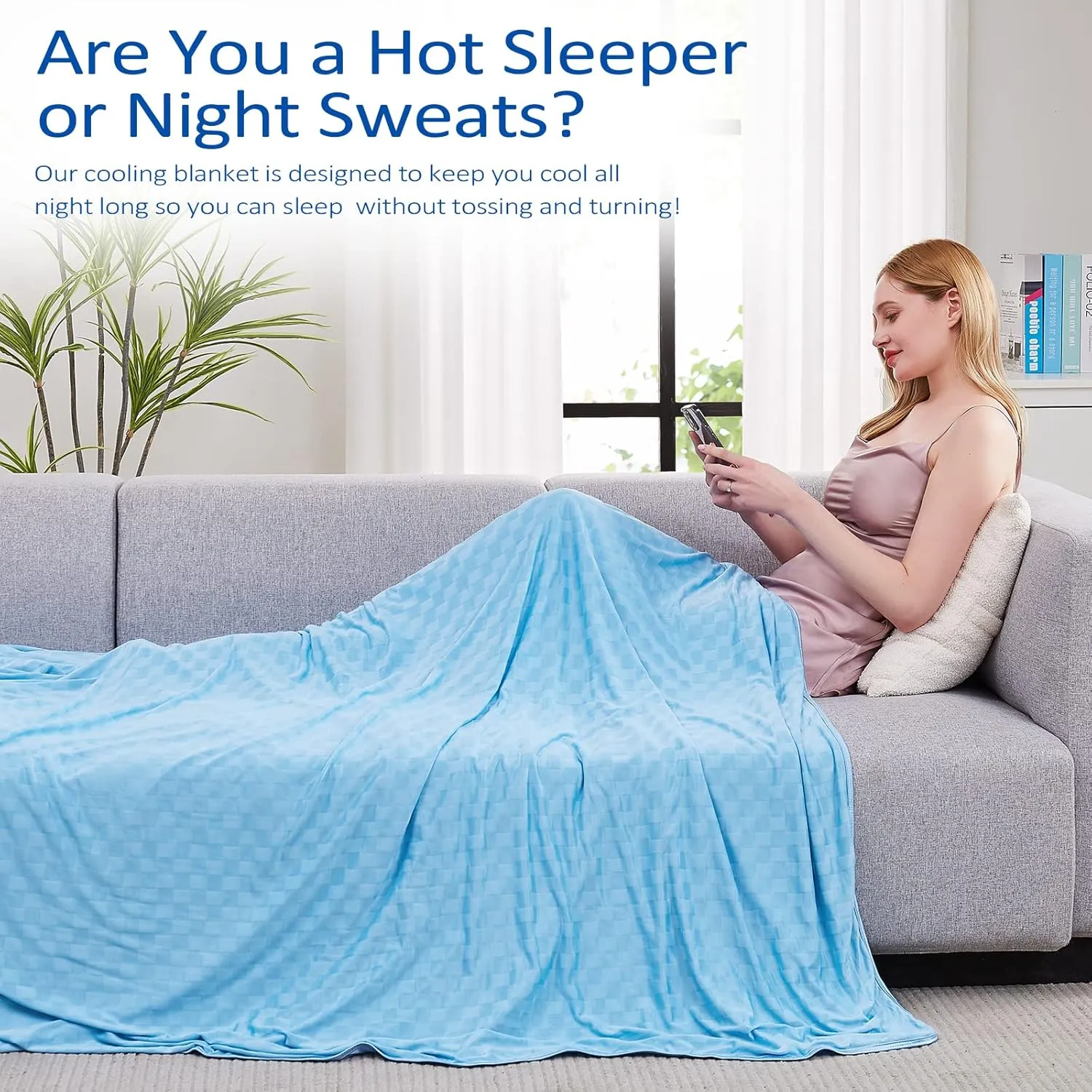 Topcee Cooling Blanket, Summer Cooling Blankets for Hot Sleepers, Arc-Chill Q-Max>0.5 Cool Fiber, Oeko-TEX 100% Certified, Soft, Breathable, Double-Side Bed Throw,Keep Cool for Adults Kids 90"x108"