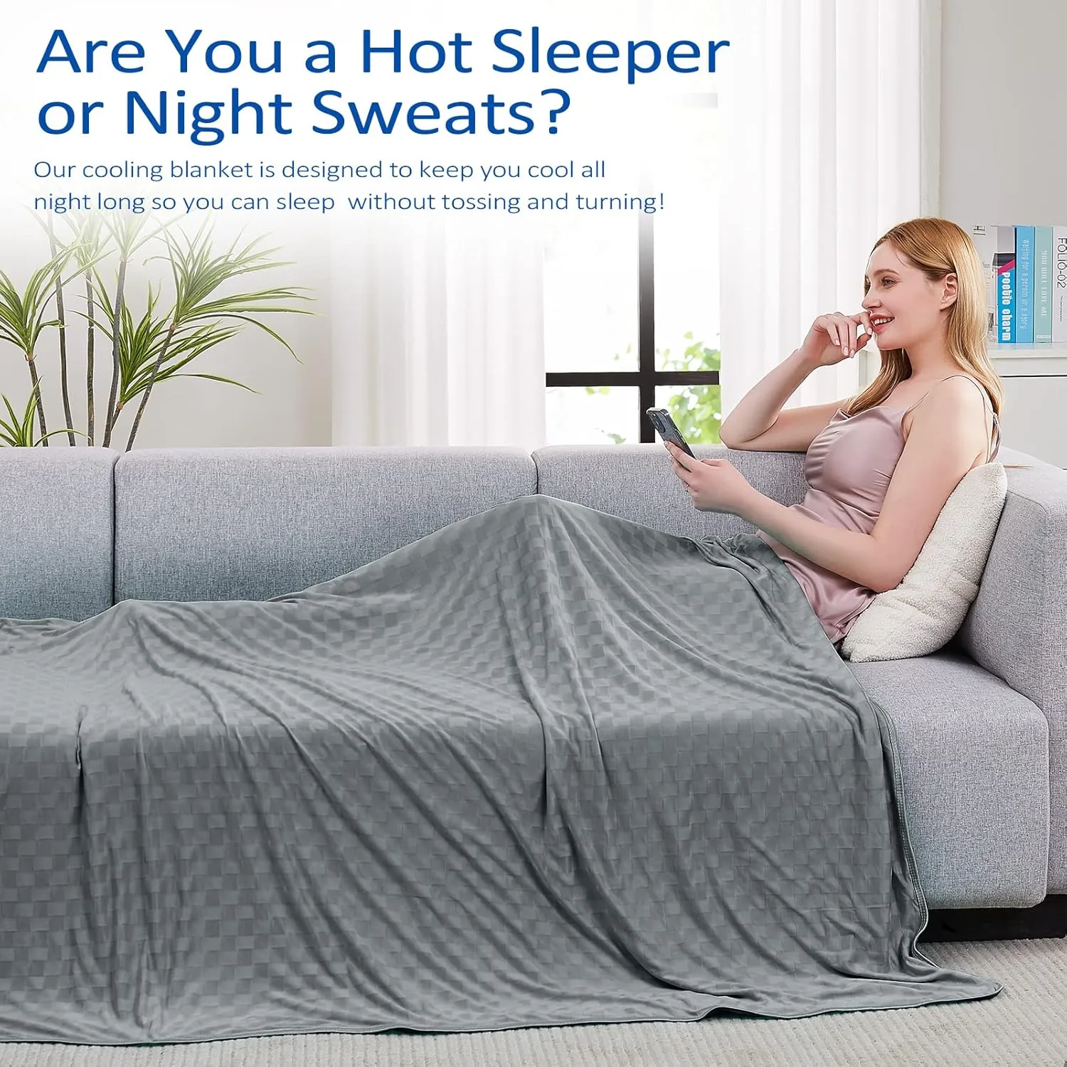 Topcee Cooling Blanket, Summer Cooling Blankets for Hot Sleepers, Arc-Chill Q-Max>0.5 Cool Fiber, Oeko-TEX 100% Certified, Soft, Breathable, Double-Side Bed Throw,Keep Cool for Adults Kids 90"x108"