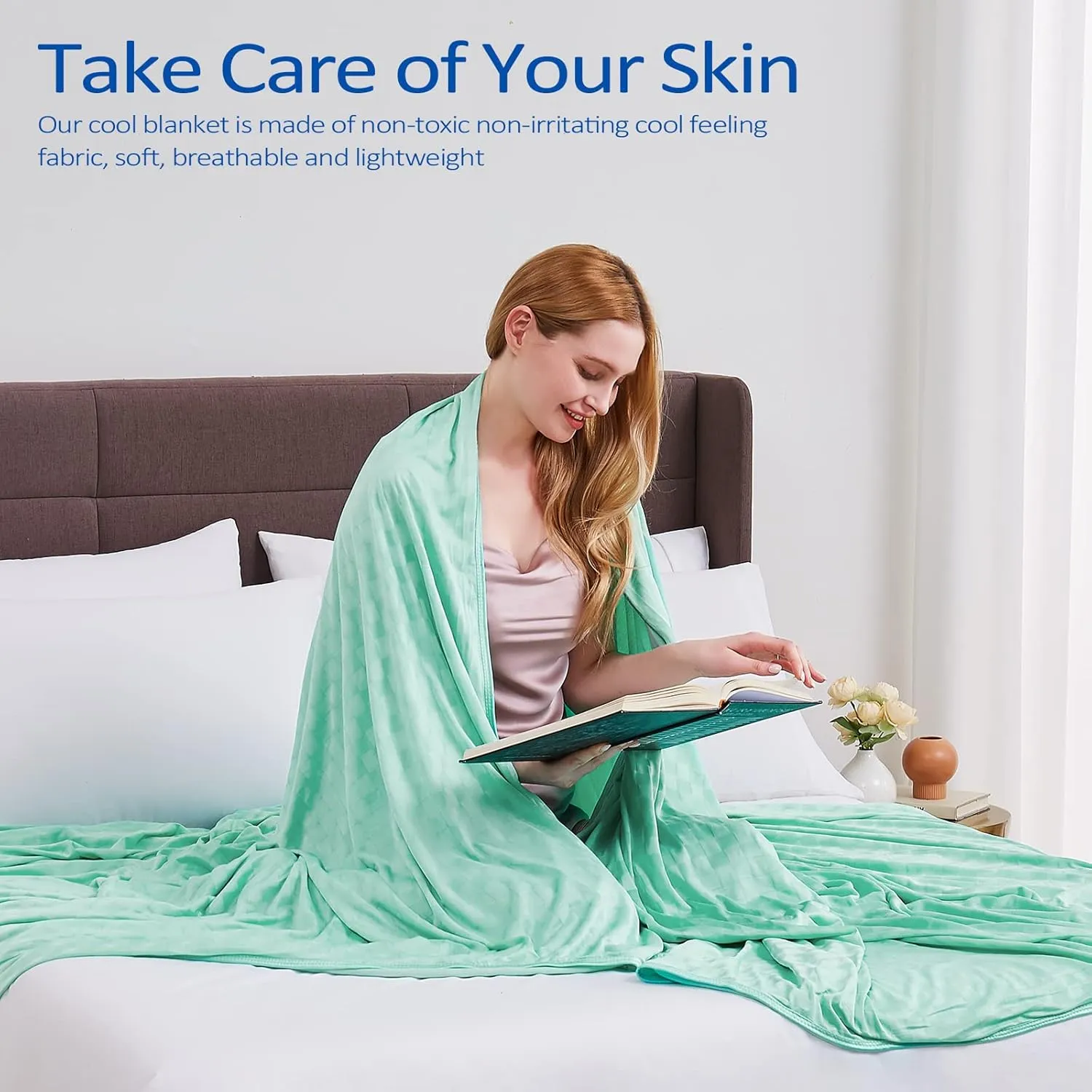 Topcee Cooling Blanket, Summer Cooling Blankets for Hot Sleepers, Arc-Chill Q-Max>0.5 Cool Fiber, Oeko-TEX 100% Certified, Soft, Breathable, Double-Side Bed Throw,Keep Cool for Adults Kids 90"x108"