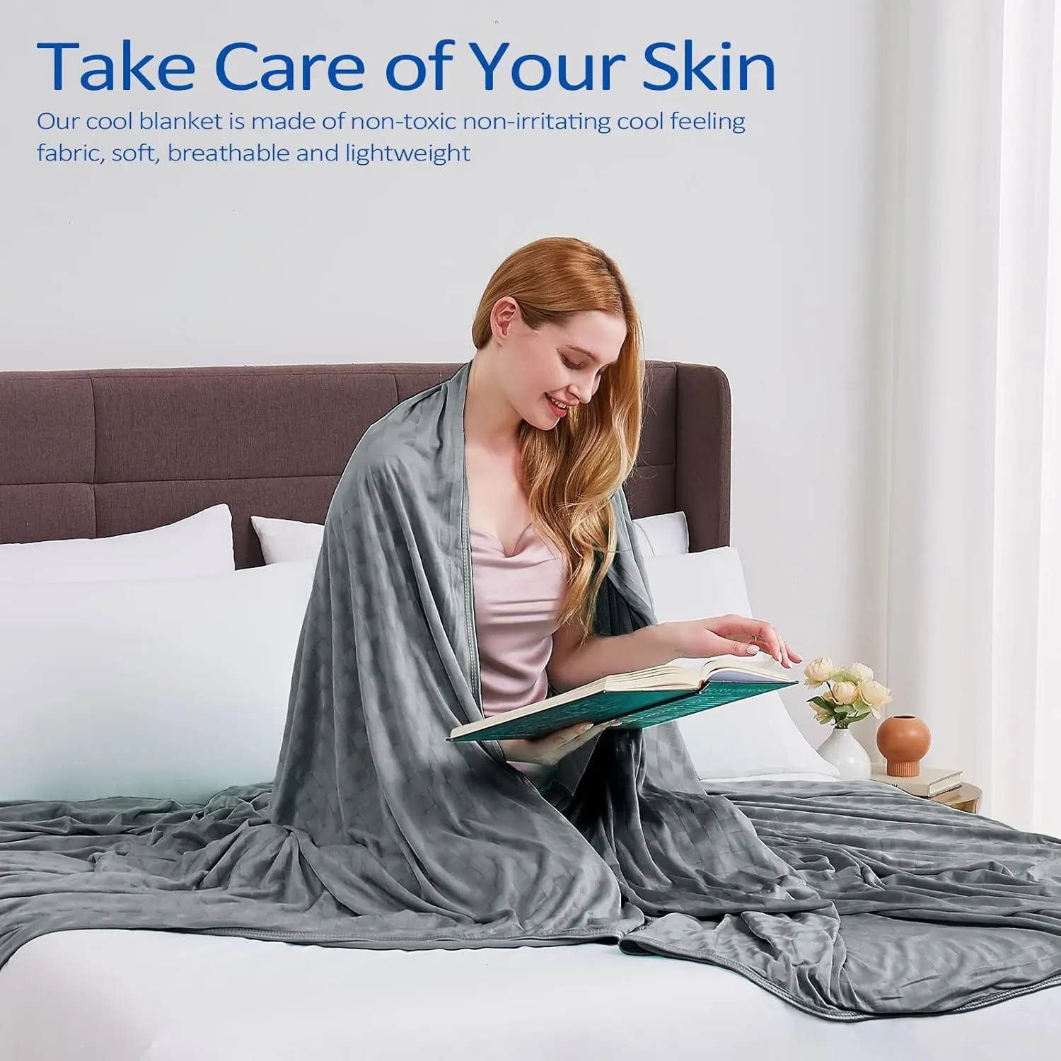 Topcee Cooling Blanket, Summer Cooling Blankets for Hot Sleepers, Arc-Chill Q-Max>0.5 Cool Fiber, Oeko-TEX 100% Certified, Soft, Breathable, Double-Side Bed Throw,Keep Cool for Adults Kids 90"x108"