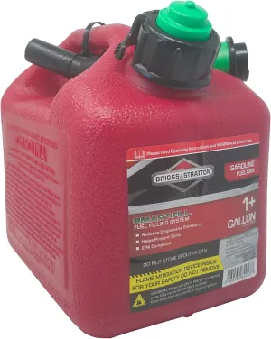 TPG Plastics One Gallon Gas Can, EPA Approved, Smart Fill Spout, and Fire Mitigation (FMD) Compliant,Red,1 Gallon,84013