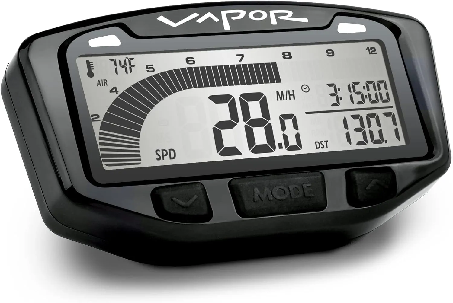 Trail Tech 752-115 Vapor Digital Speedometer Tachometer Gauge Kit, 1984-2015 Honda Yamaha TRX TW Raptor Wolverine