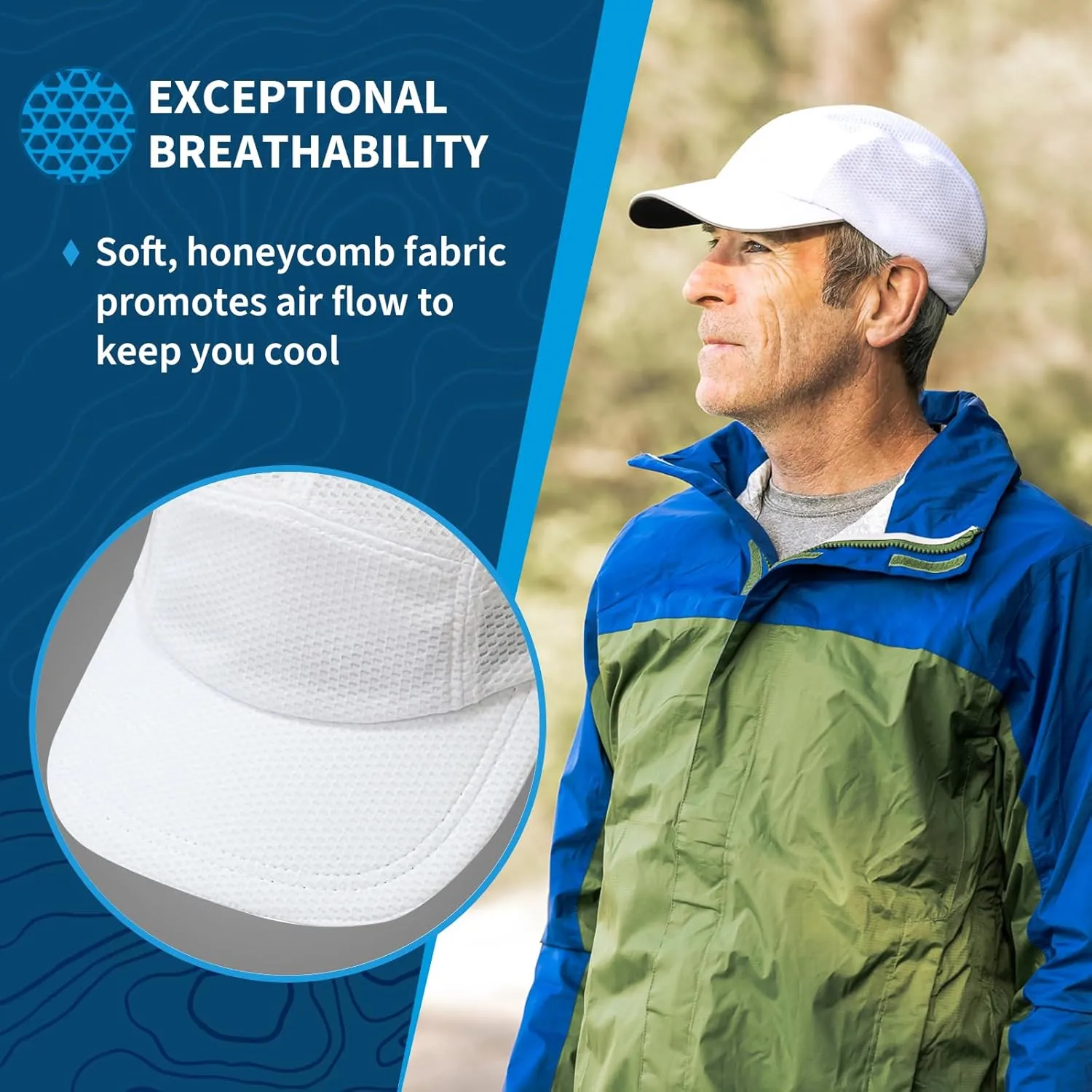 TrailHeads Men's Hat - 5 Panel Hat - Men's Summer Hats for Running, Hiking, Golf
