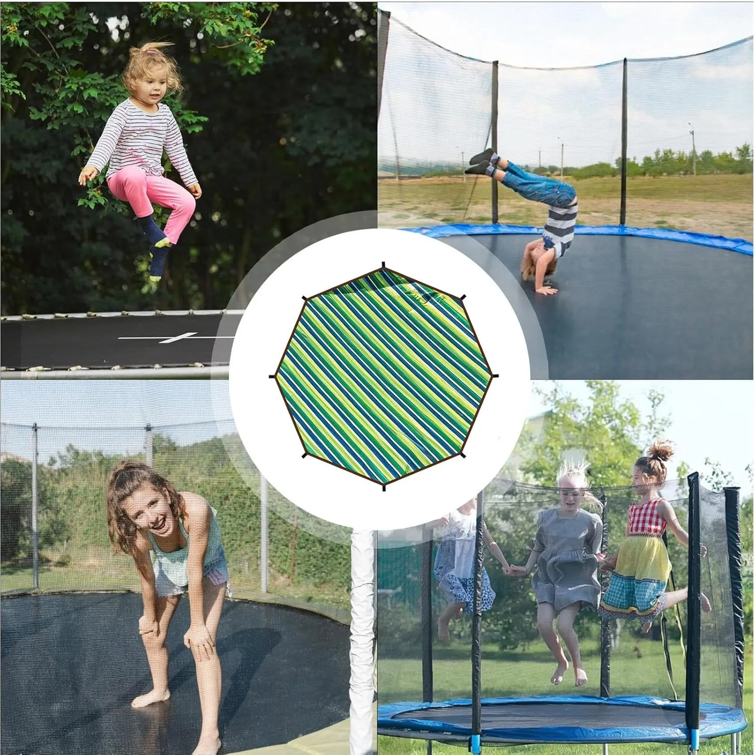 Trampoline Shade Cover,Trampoline Sun Shade,Tear Resistant Tent, UV Protection Waterproof Trampoline Top Cover,Anti-Slip Group Entertainment For Jumping Bouncing Playground