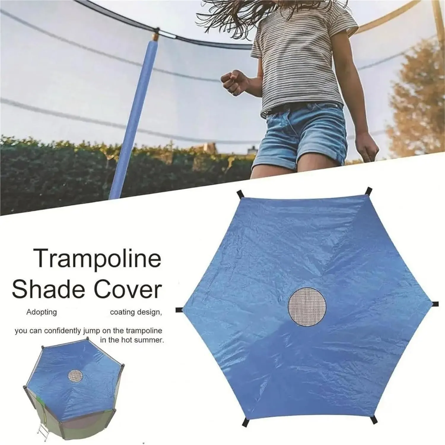 Trampoline Tent 6/8/10/12/14 Foot Trampoline Sunshade Cover 6 Poles Trampoline Canopy Sun Rainproof Tent Cover