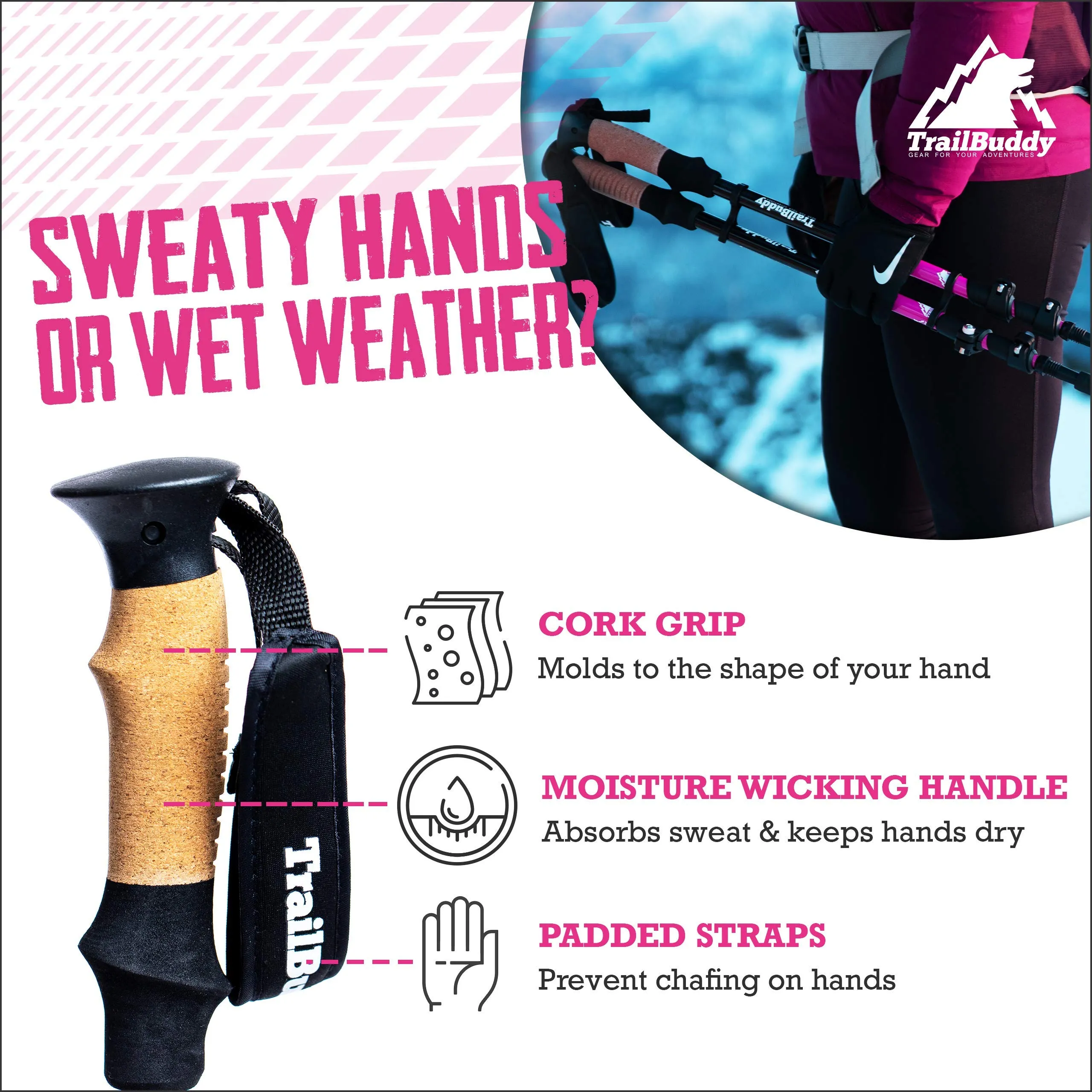 Trekking Poles - Aqua Blue