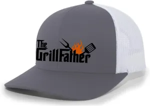 Trenz Shirt Company The Grillfather Grill Father Funny Fathers Day Embroidered Mesh Back Trucker Hat Baseball Cap