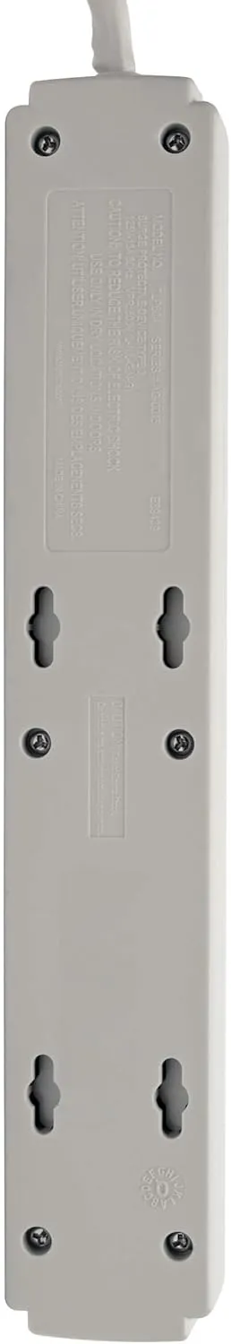 Tripp Lite 6 Outlet Surge Protector Power Strip, Extra Long Cord 15ft, & $20,000 INSURANCE (TLP615) Gray