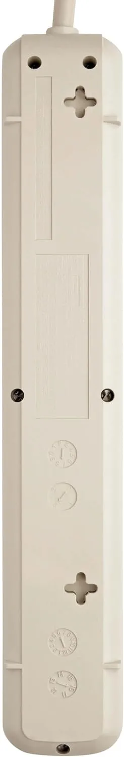 Tripp Lite 7 Outlet (6 Right Angle   1 Transformer Outlet) Surge Protector Power Strip, 4ft Cord, Lifetime Limited Warranty & $25K INSURANCE (TLP74R), Light Gray