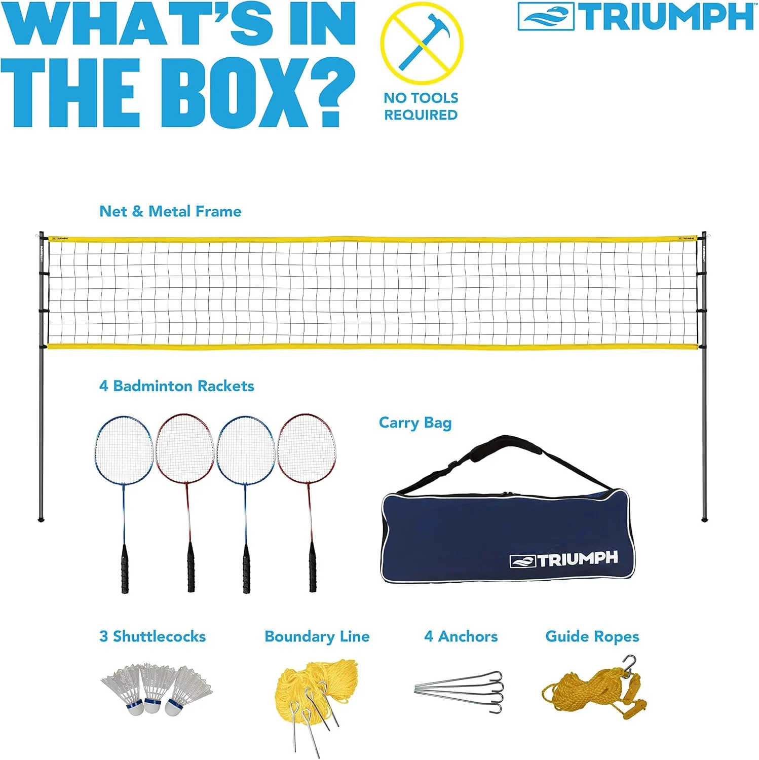 Triumph Badminton Set with Steel Construction
