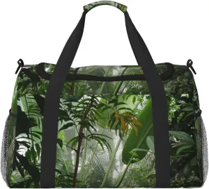 Tropical Rainforest Jungle Scene Print Hand Travel Bag Large Capacity Slung Bag For Long-Distance Travel, Weekend Trips, And Outdoor Activities