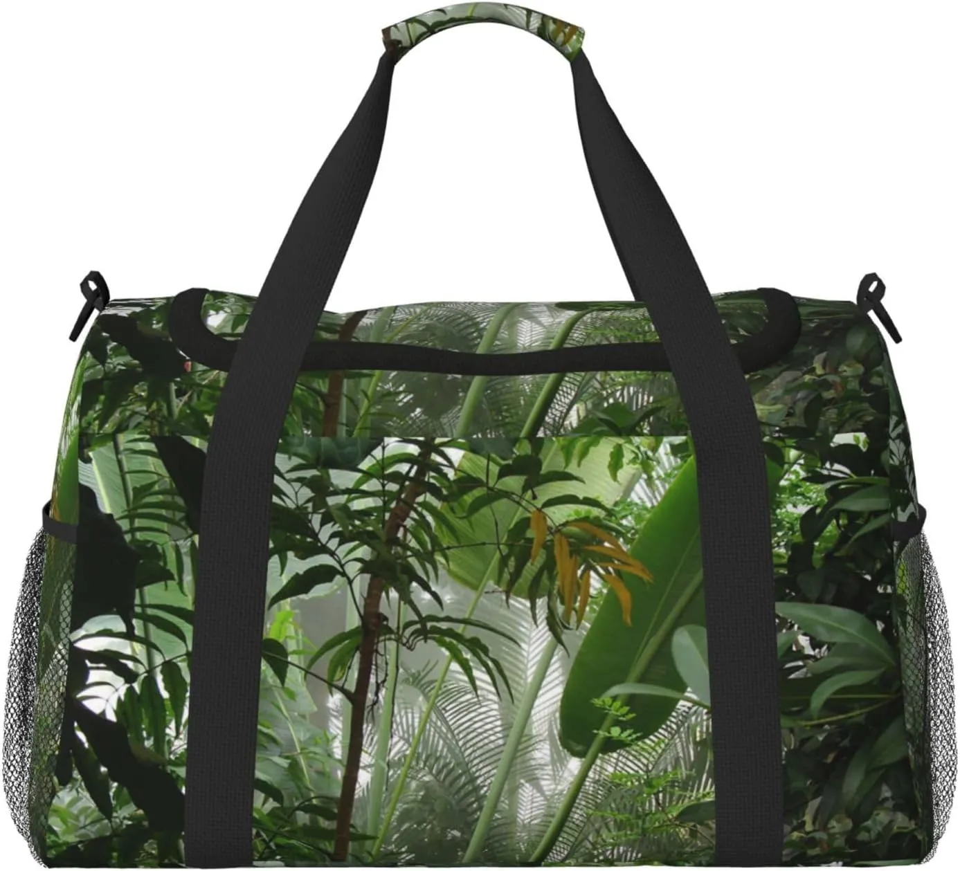 Tropical Rainforest Jungle Scene Print Hand Travel Bag Large Capacity Slung Bag For Long-Distance Travel, Weekend Trips, And Outdoor Activities