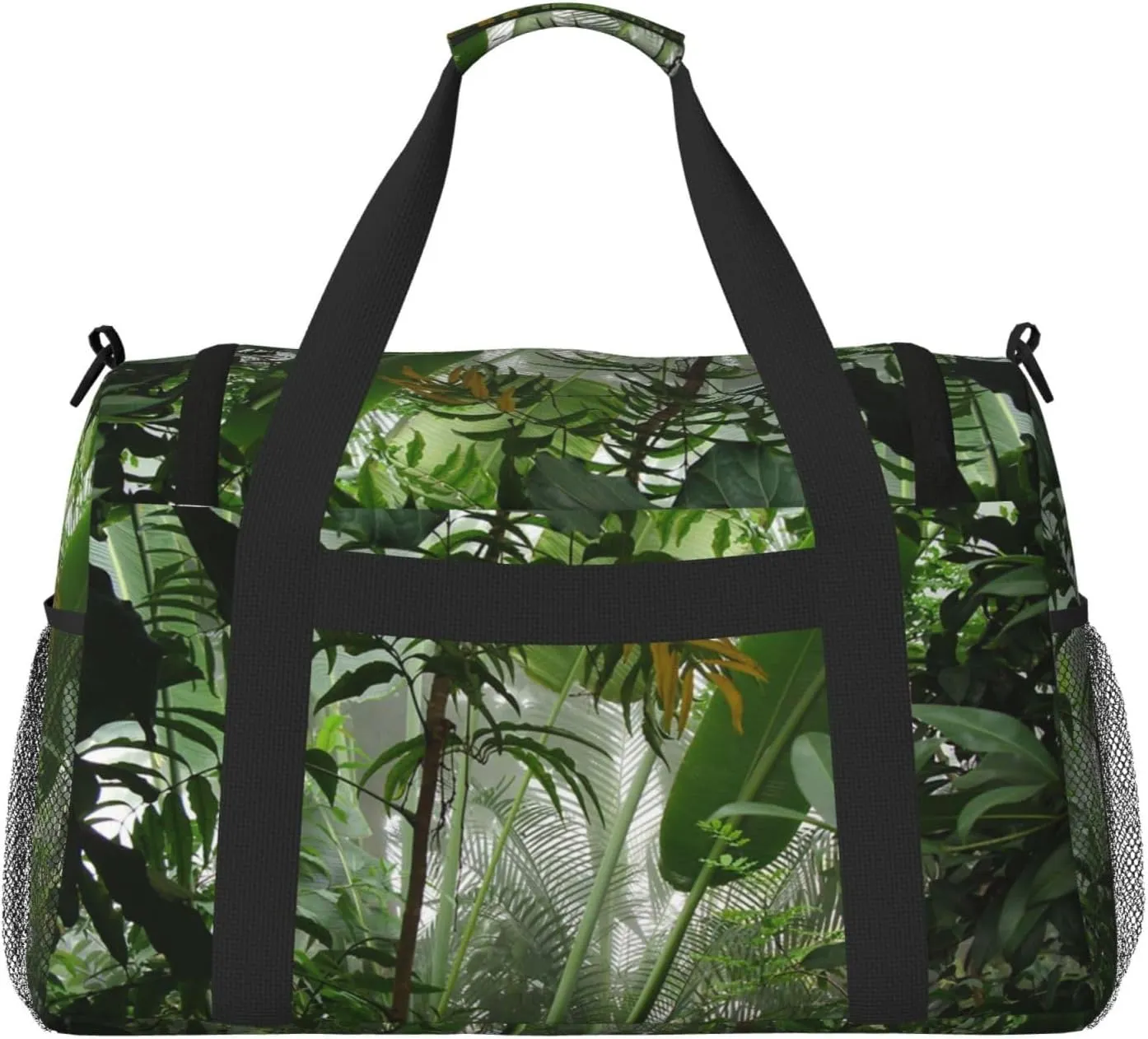 Tropical Rainforest Jungle Scene Print Hand Travel Bag Large Capacity Slung Bag For Long-Distance Travel, Weekend Trips, And Outdoor Activities