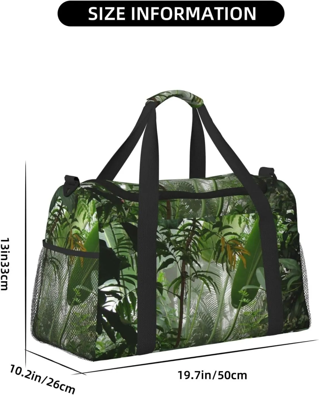 Tropical Rainforest Jungle Scene Print Hand Travel Bag Large Capacity Slung Bag For Long-Distance Travel, Weekend Trips, And Outdoor Activities