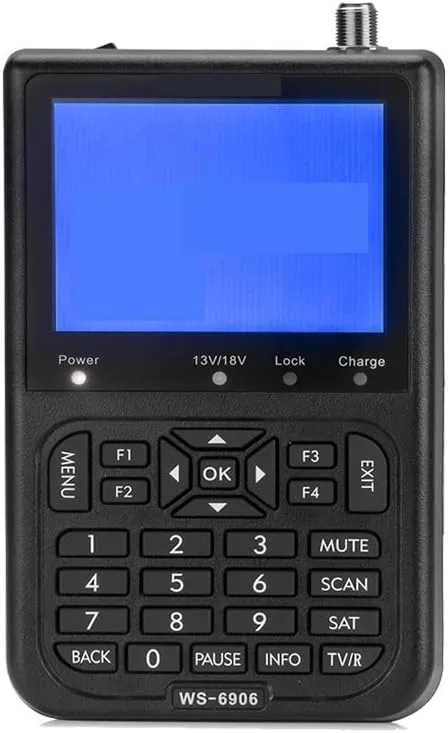 TV Signal Strength Meter, Digital Signal Finder WS 6906 3.5" LCD Screen DVB-S FTA Receptor for QPSK Satlink Satellite Signal Meter Finder,Camping Essentials
