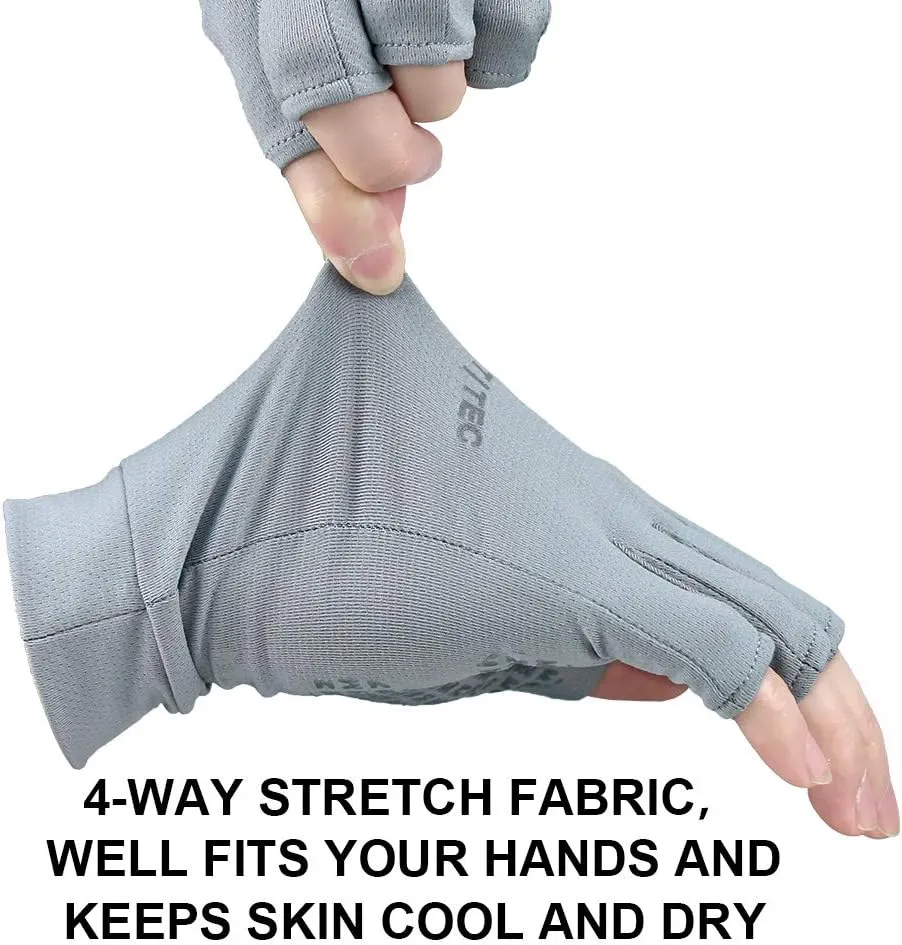 Unisex UV Protective Fingerless Gloves UPF 50  Summer Sun Glove for Outdoor Fishing Cycling Hiking Driving Kayaking