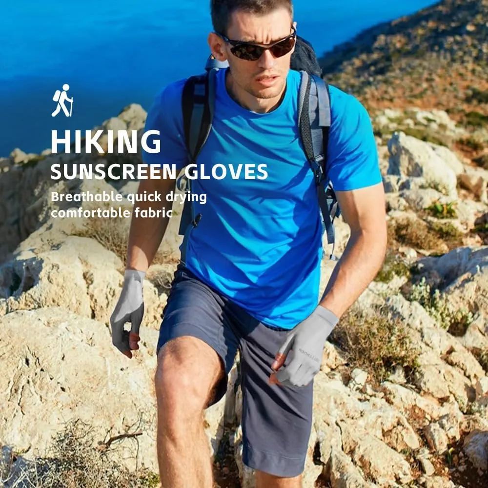 Unisex UV Protective Fingerless Gloves UPF 50  Summer Sun Glove for Outdoor Fishing Cycling Hiking Driving Kayaking