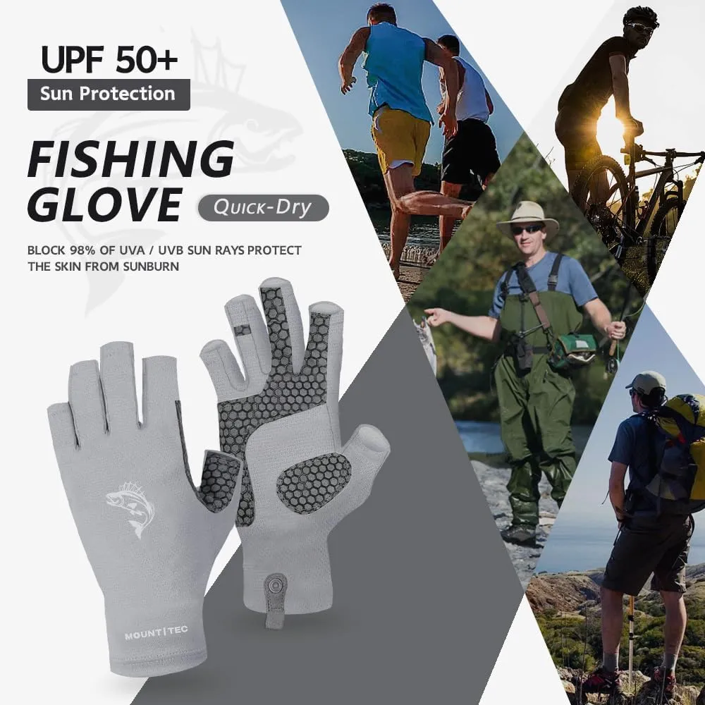 Unisex UV Protective Fingerless Gloves UPF 50  Sun Glove for Outdoor Fishing Cycling Hiking Driving Kayaking