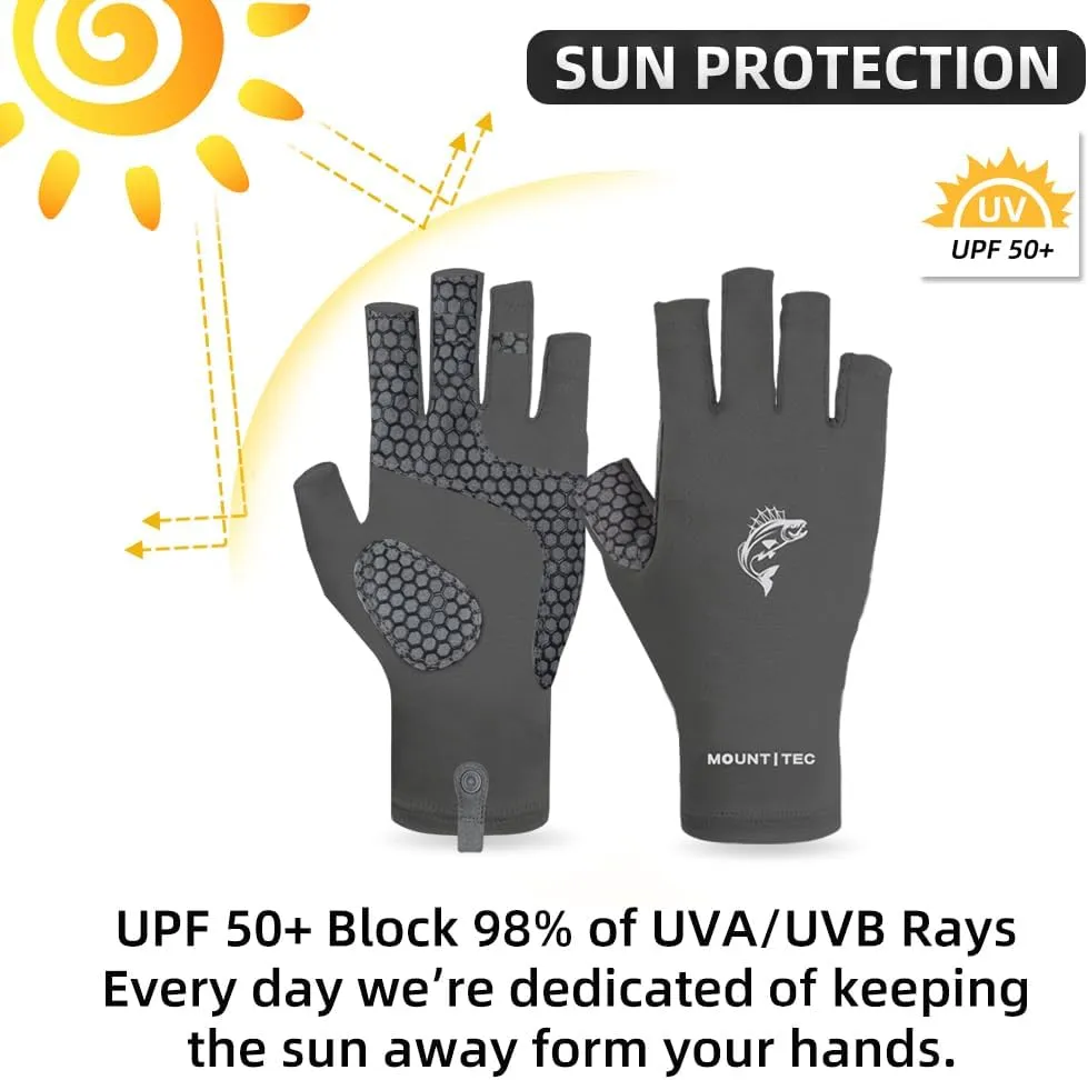 Unisex UV Protective Fingerless Gloves UPF 50  Sun Glove for Outdoor Fishing Cycling Hiking Driving Kayaking